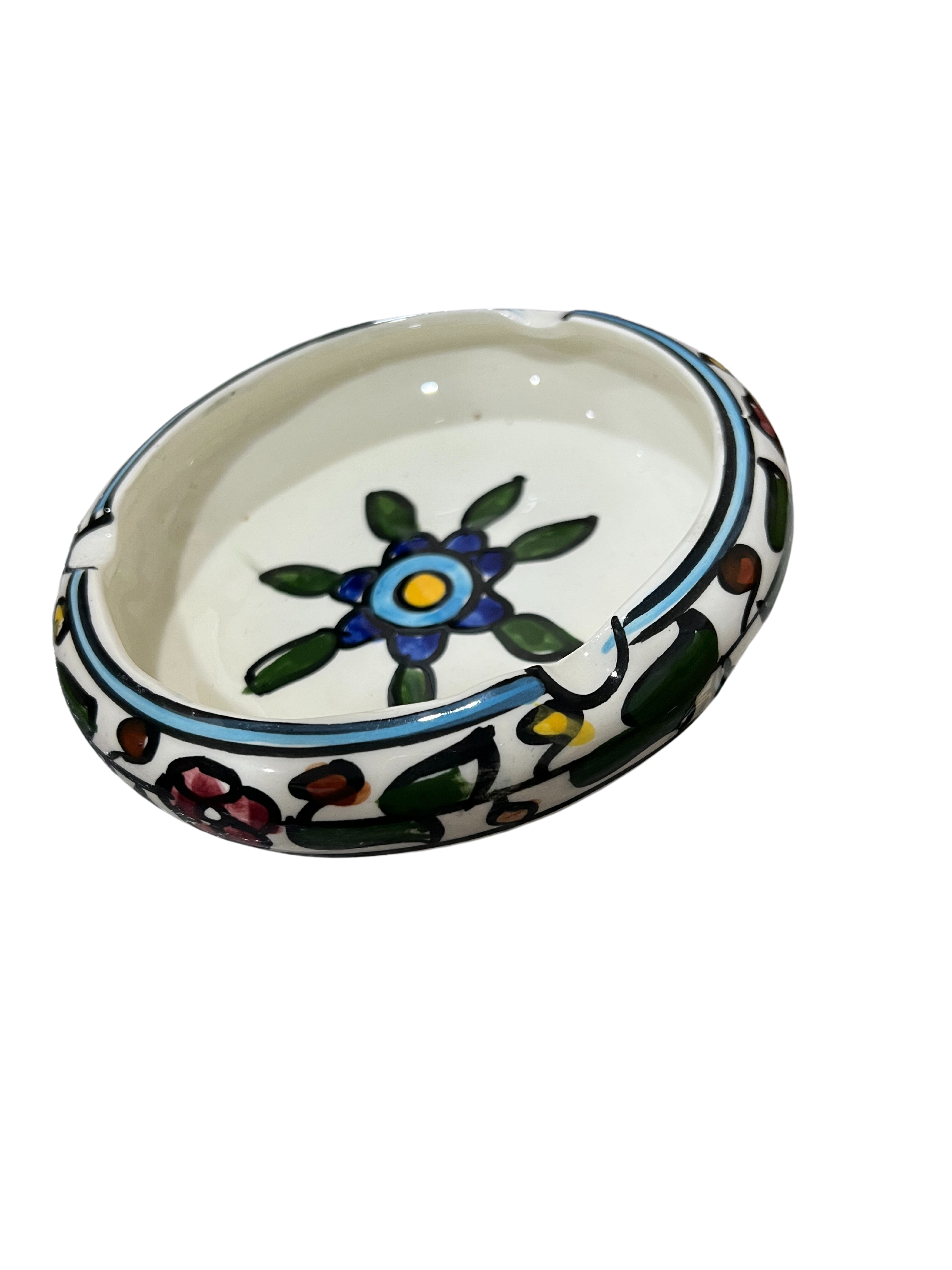Hand-painted Palestinian glass bowl